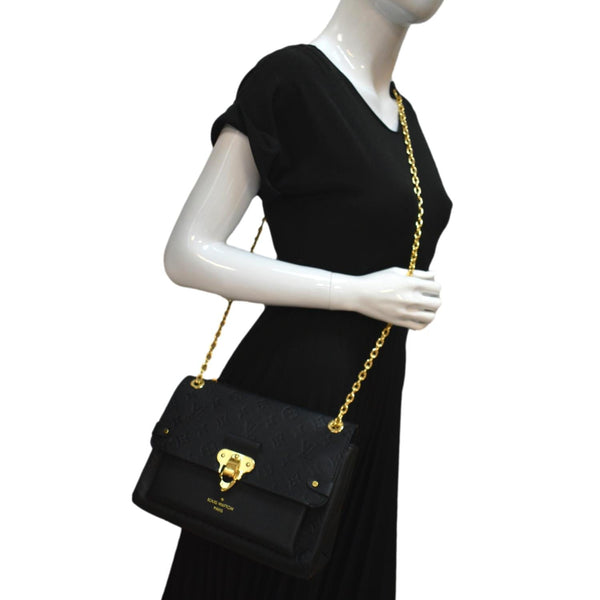 LOUIS VUITTON Vavin PM Monogram Empreinte Leather Shoulder Bag Black - New Year Deals