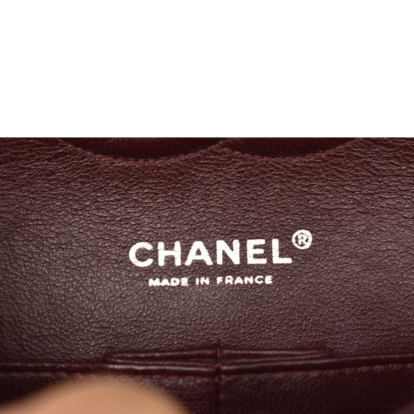 CHANEL Medium Double Flap Lambskin Leather Shoulder Bag Black
