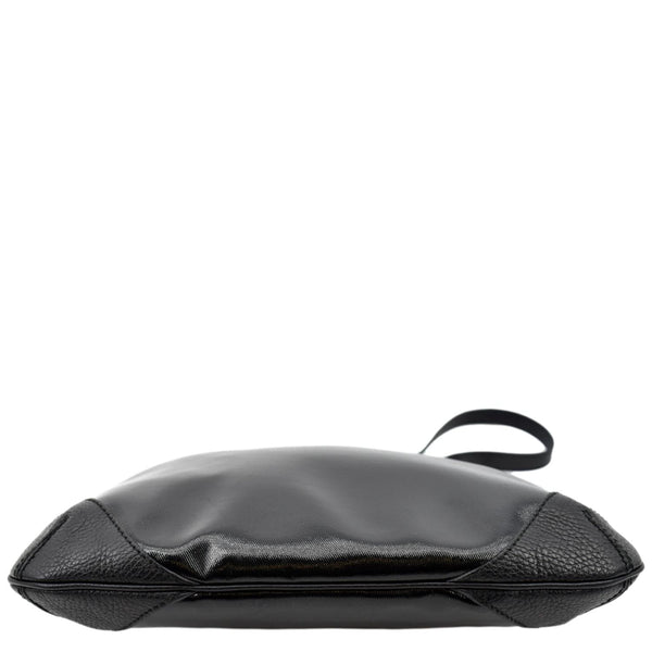 GUCCI Trim Leather Hobo Bag Black 257296