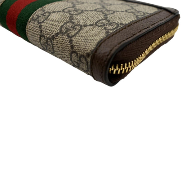 GUCCI Ophidia GG Continental Supreme Canvas Zip Around Wallet Beige 523154