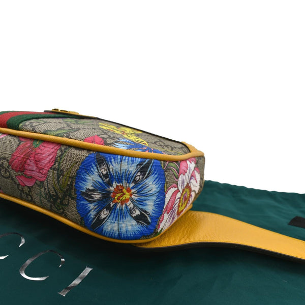 GUCCI Ophidia Flora GG Supreme Canvas Belt Messenger Bag Beige 574796