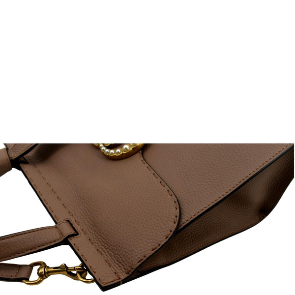 GUCCI GG Marmont Leather Top Handle Shoulder Bag Beige 421890
