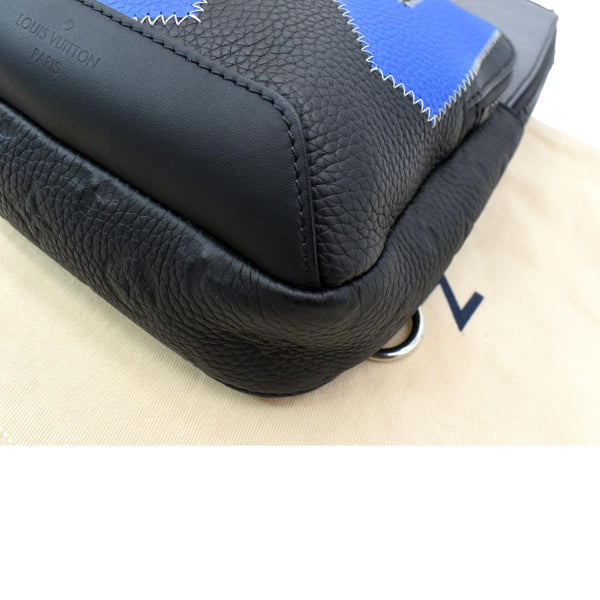 LOUIS VUITTON Avenue Sling Monogram Leather Crossbody Bag Blue