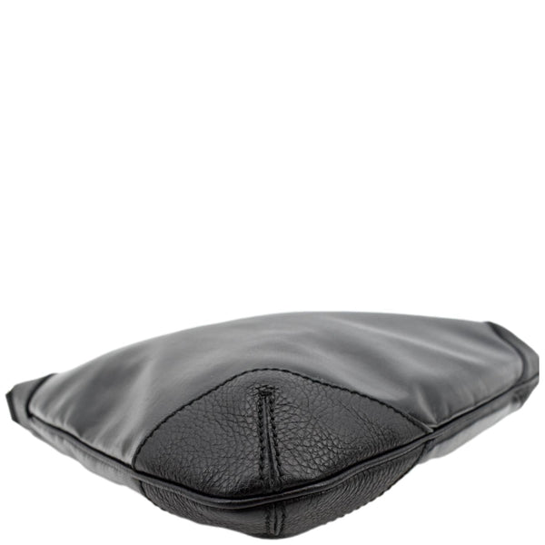 GUCCI Trim Leather Hobo Bag Black 257296