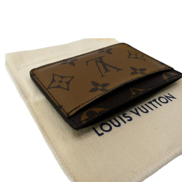 LOUIS VUITTON Card Holder Monogram Canvas Brown