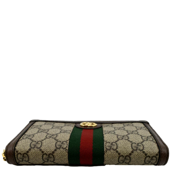GUCCI Ophidia GG Continental Supreme Canvas Zip Around Wallet Beige 523154