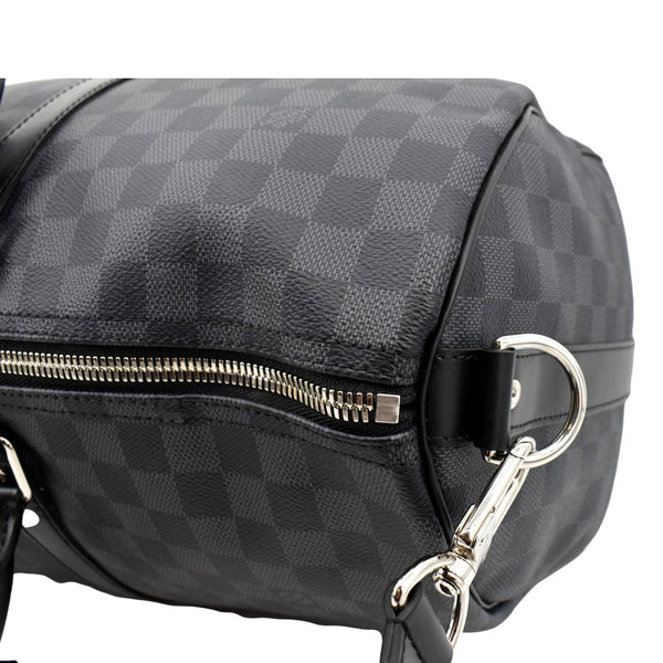 LOUIS VUITTON Keepall 45 Bandouliere Damier Graphite Travel Bag Black