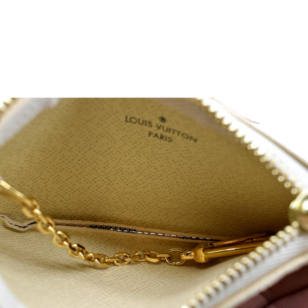 LOUIS VUITTON Key Coin Pouch Damier Azur White