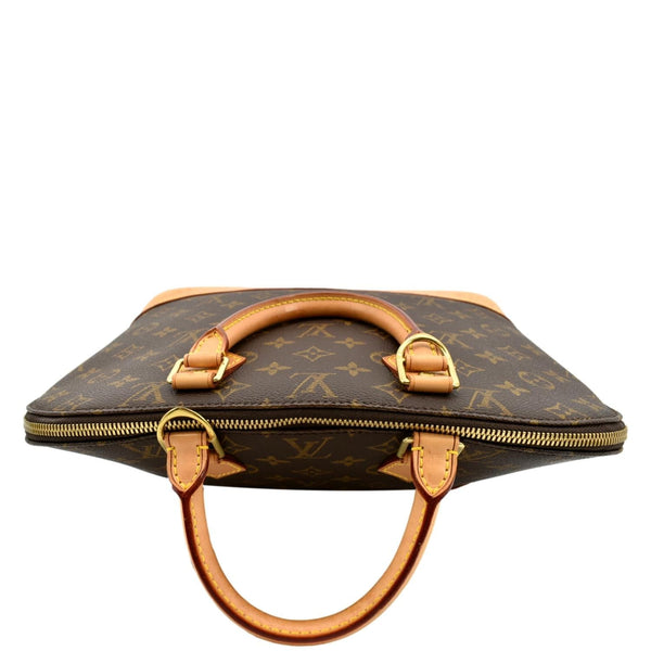 Louis Vuitton Alma PM Monogram Canvas Satchel Bag Brown - Top