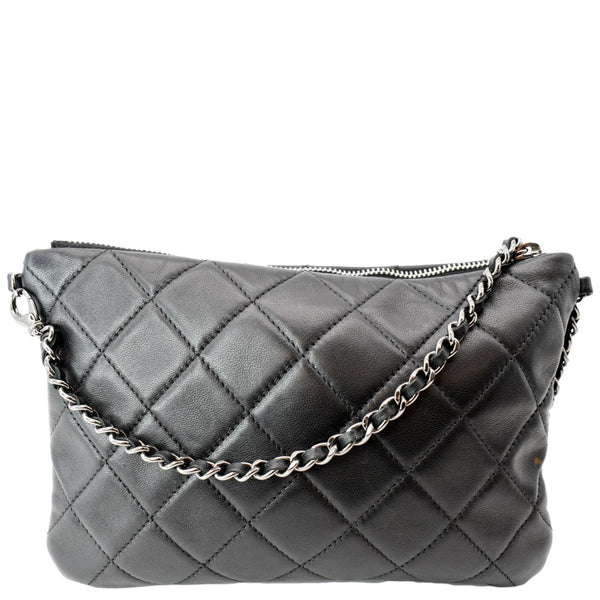 CHANEL Mineral Nights Flap Quilted Leather Shoulder Bag Black