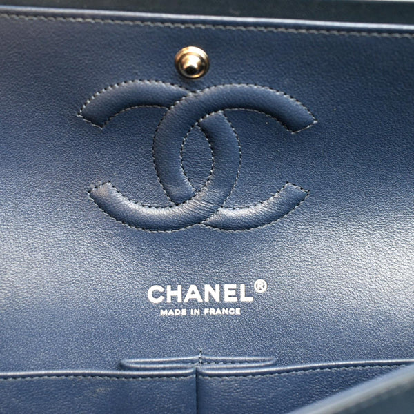 CHANEL Classic Flap Medium Leather Shoulder Bag Blue
