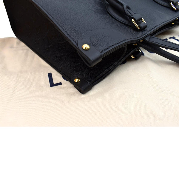 LOUIS VUITTON Onthego MM Monogram Empreinte Leather Shoulder Bag Black