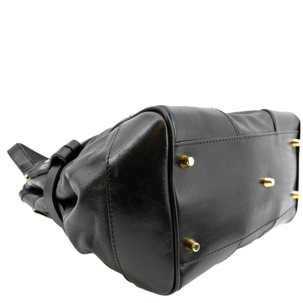 BURBERRY Bridle Lynher Calfskin Leather Tote Shoulder Bag Black