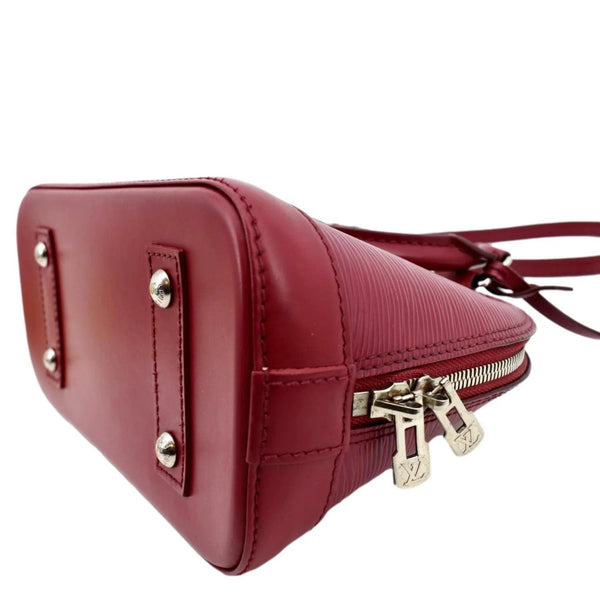 LOUIS VUITTON Alma BB Epi Leather Satchel Crossbody Bag Red