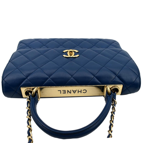 CHANEL Medium Trendy CC Flap Quilted Lambskin Shoulder Bag Blue