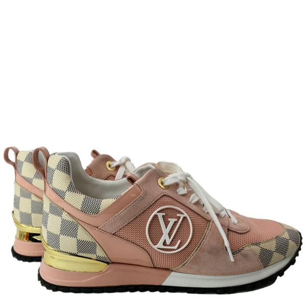 LOUIS VUITTON Runaway Suede Damier Azur Sneakers Pink Size 39