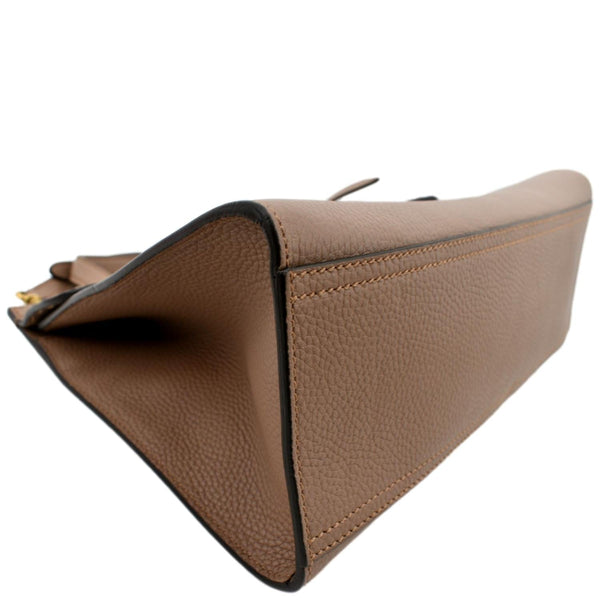 GUCCI GG Marmont Leather Top Handle Shoulder Bag Beige 421890