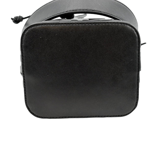 Fendi Mon Tresor Drawstring FF Leather Bucket Bag Black - Bottom