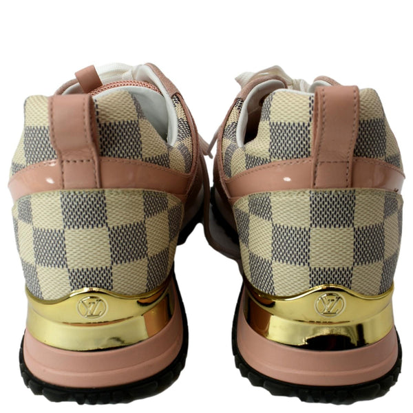 LOUIS VUITTON Runaway Suede Damier Azur Sneakers Pink Size 39