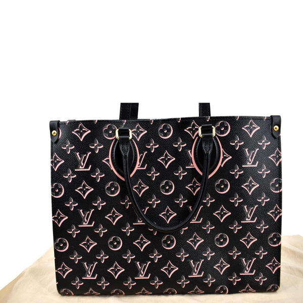 LOUIS VUITTON Onthego MM Fall For You Monogram Canvas Tote Shoulder Bag Black
