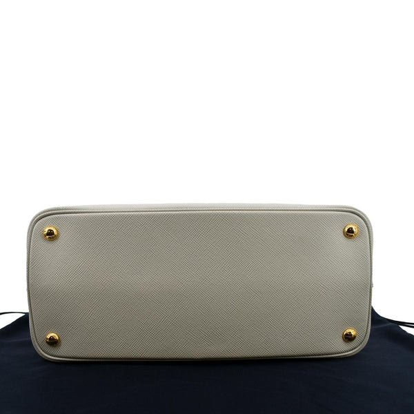 PRADA Medium Double Saffiano Leather Crossbody Bag White - Hot Deals