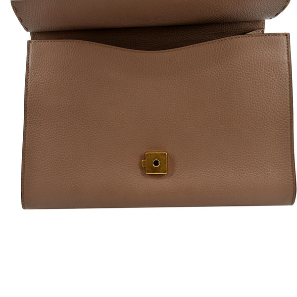 GUCCI GG Marmont Leather Top Handle Shoulder Bag Beige 421890