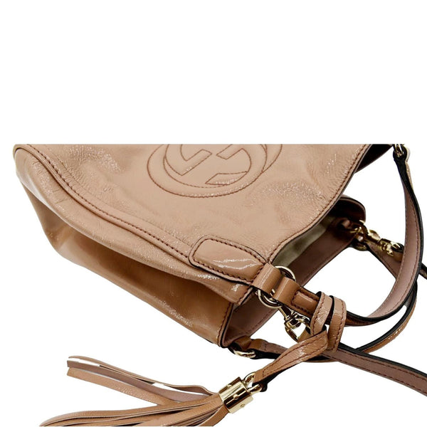 GUCCI Soho Small Patent Leather Shoulder Bag Neutral 336751