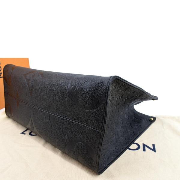 LOUIS VUITTON Onthego MM Monogram Empreinte Leather Shoulder Bag Black