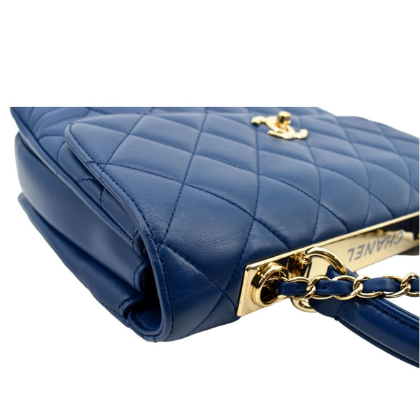 CHANEL Medium Trendy CC Flap Quilted Lambskin Shoulder Bag Blue