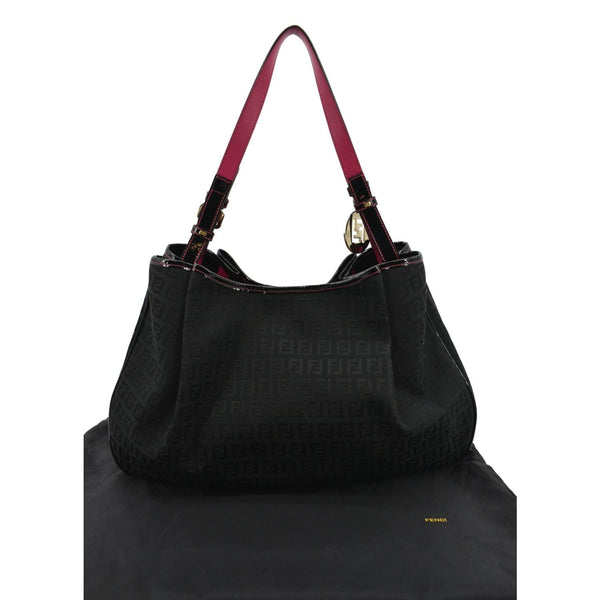 Fendi Zucchino Print Canvas Shopping Tote Bag Black - Back