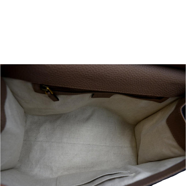 GUCCI GG Marmont Leather Top Handle Shoulder Bag Beige 421890