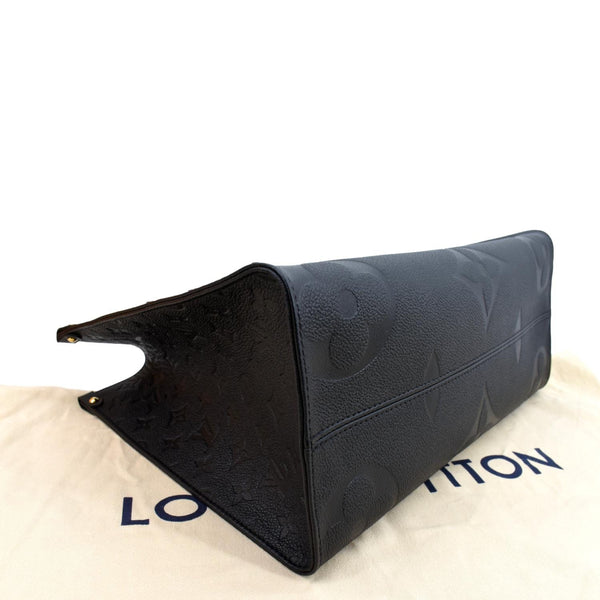 LOUIS VUITTON Onthego MM Monogram Empreinte Leather Shoulder Bag Black