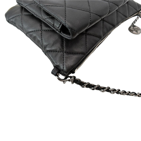 CHANEL Mineral Nights Flap Quilted Leather Shoulder Bag Black