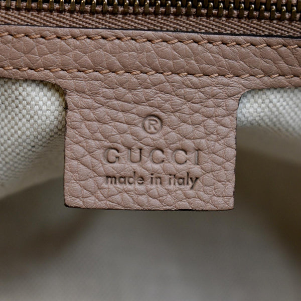 GUCCI GG Marmont Leather Top Handle Shoulder Bag Beige 421890