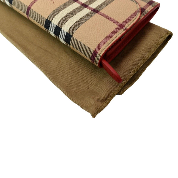 BURBERRY Haymarket House Check Clutch Wallet Beige
