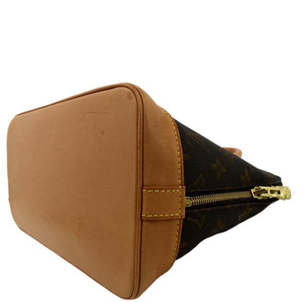 Louis Vuitton Alma PM Monogram Canvas Satchel Bag Brown - Bottom Right