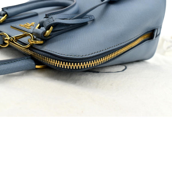 PRADA Fuoco Lux Saffiano Leather Crossbody Bag Light Blue