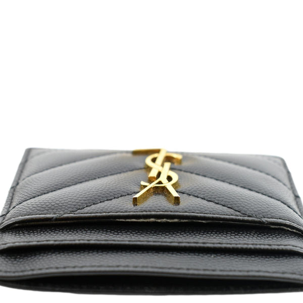 Yves Saint Laurent Monogram Grain Leather Card Case - Top