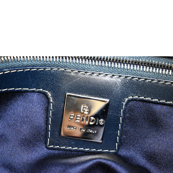 FENDI Mamma Baguette Zucca Hobo Shoulder Bag Grey