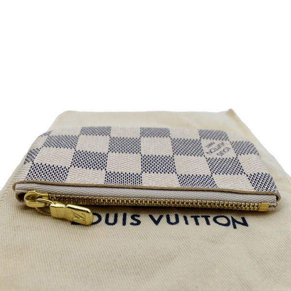 LOUIS VUITTON Key Coin Pouch Damier Azur White