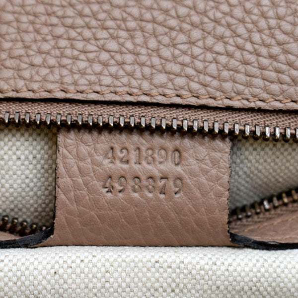 GUCCI GG Marmont Leather Top Handle Shoulder Bag Beige 421890