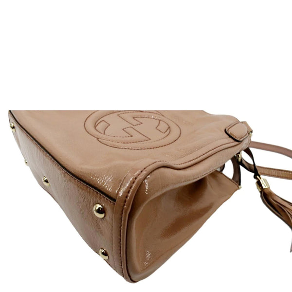 GUCCI Soho Small Patent Leather Shoulder Bag Neutral 336751