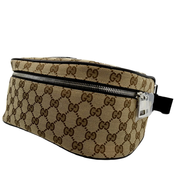 GUCCI Waist Pouch GG Canvas Belt Bag Beige 630915