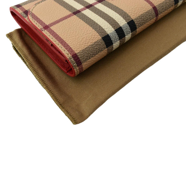 BURBERRY Haymarket House Check Clutch Wallet Beige