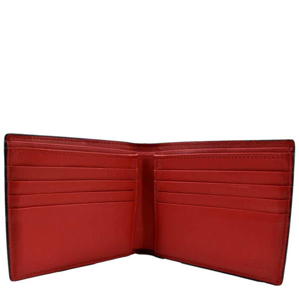 FENDI Monster Eyes Leather Wallet Black