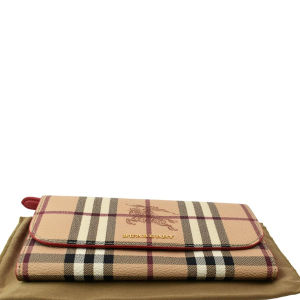 BURBERRY Haymarket House Check Clutch Wallet Beige