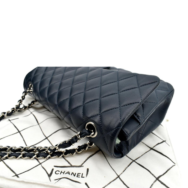CHANEL Classic Flap Medium Leather Shoulder Bag Blue