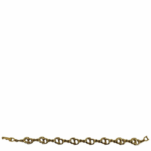 CHRISTIAN DIOR CD Logo Chain Link Short Bracelet Gold