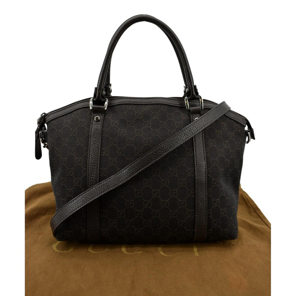 GUCCI Top Handle GG Canvas Tote Crossbody Bag Brown 341503