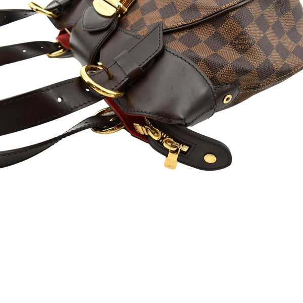 LOUIS VUITTON Women Sistina PM Damier Ebene Shoulder Bag Brown